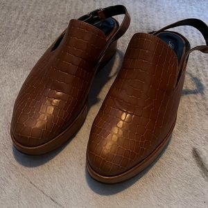 Robert clergerie Cognac leather sling back heels size 39